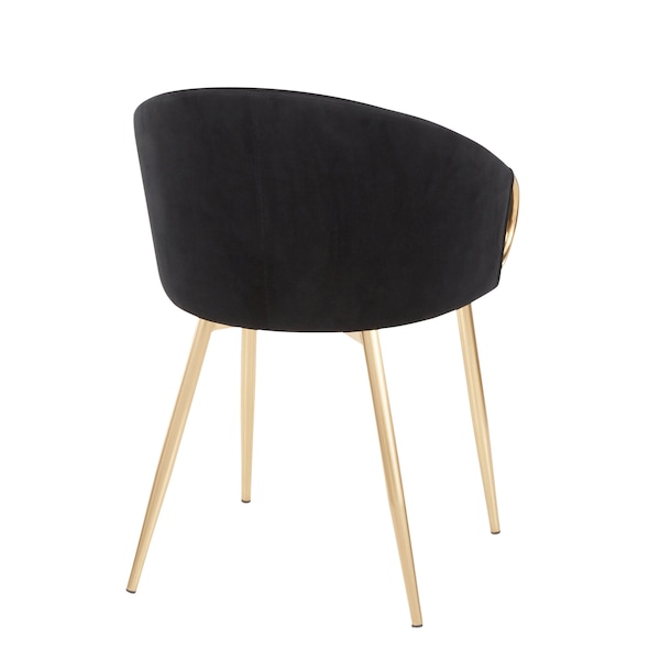 Lumisource Claire Chair in Gold Metal and Black Velvet - CH-CLAIRE AUVBK