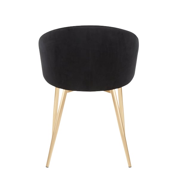 Lumisource Claire Chair in Gold Metal and Black Velvet - CH-CLAIRE AUVBK