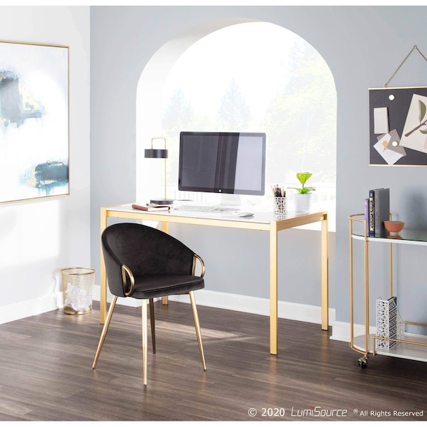 Lumisource Claire Chair in Gold Metal and Black Velvet - CH-CLAIRE AUVBK