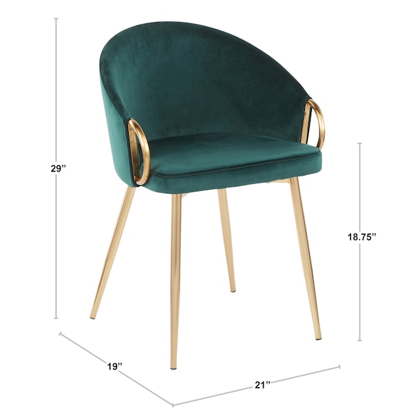 Lumisource Claire Chair in Gold Metal and Black Velvet - CH-CLAIRE AUVBK