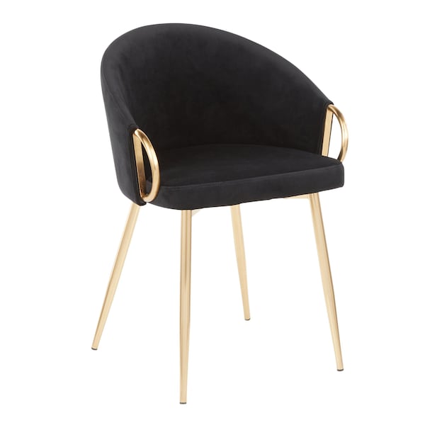 Lumisource Claire Chair in Gold Metal and Black Velvet - CH-CLAIRE AUVBK