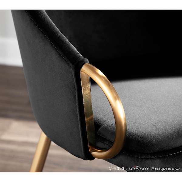 Lumisource Claire Chair in Gold Metal and Black Velvet - CH-CLAIRE AUVBK