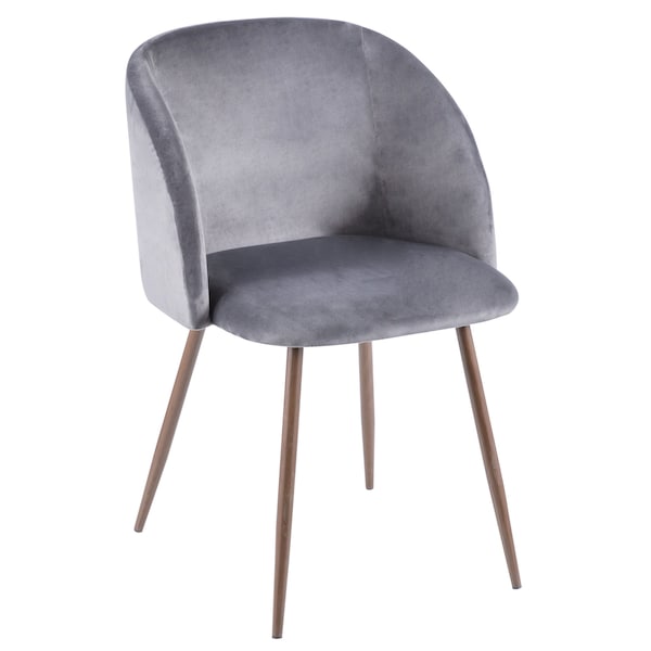 Lumisource Fran Dining/Accent Chair in Walnut with Grey Velvet, PK 2 - CH-FRAN WL+GY2