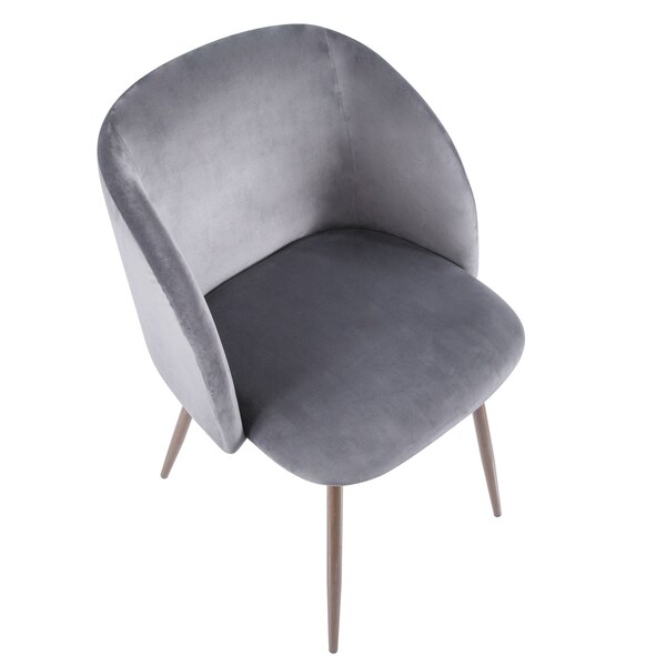 Lumisource Fran Dining/Accent Chair in Walnut with Grey Velvet, PK 2 - CH-FRAN WL+GY2