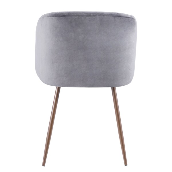 Lumisource Fran Dining/Accent Chair in Walnut with Grey Velvet, PK 2 - CH-FRAN WL+GY2
