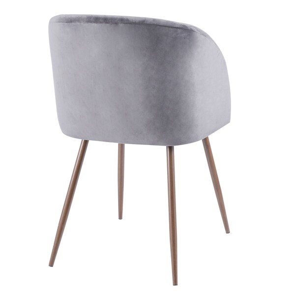 Lumisource Fran Dining/Accent Chair in Walnut with Grey Velvet, PK 2 - CH-FRAN WL+GY2