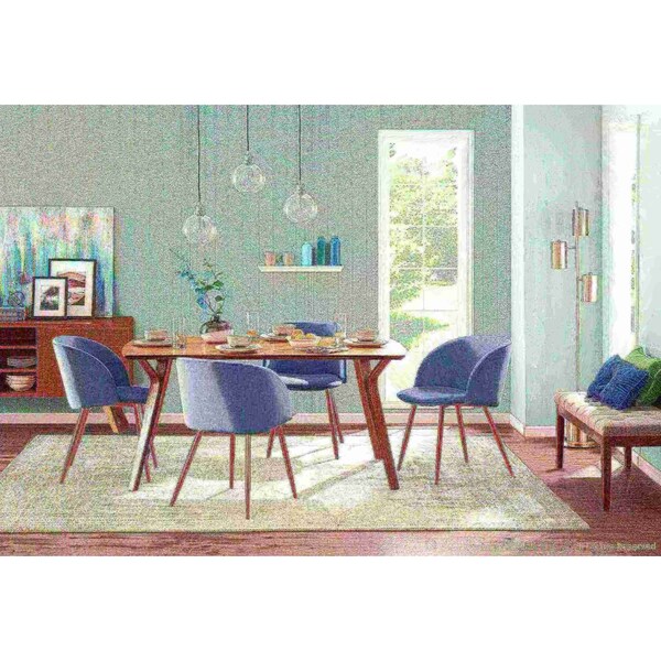 Lumisource Fran Dining/Accent Chair in Walnut with Grey Velvet, PK 2 - CH-FRAN WL+GY2