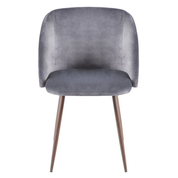 Lumisource Fran Dining/Accent Chair in Walnut with Grey Velvet, PK 2 - CH-FRAN WL+GY2