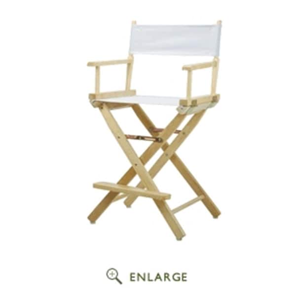 Betterbeds 220-00-021-29 24 in. Directors Chair Natural Frame with White Canvas - BE4257055