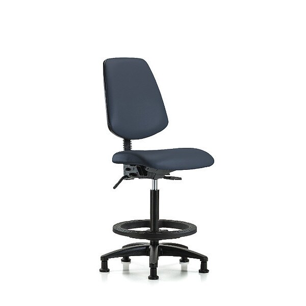 Blue Ridge Ergonomics High Bench Chair No Arms, 26" to 35" Height, Vinyl, Imperial Blue - BR-VHBCH-MB-RG-T1-A0-BF-RG-8582