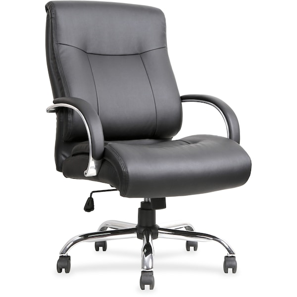 Lorell Deluxe Big & Tall Chair, Bonded Leather, Black - LLR40206