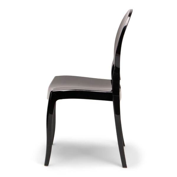 Atlas Commercial Products Sofia Stacking Chair with UV Protection, Black - SC4BLK