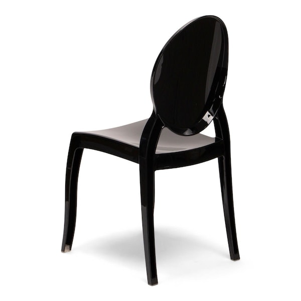 Atlas Commercial Products Sofia Stacking Chair with UV Protection, Black - SC4BLK
