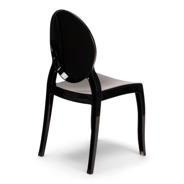 Atlas Commercial Products Sofia Stacking Chair with UV Protection, Black - SC4BLK