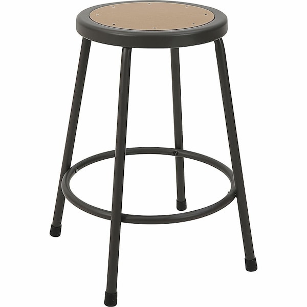 Lorell Metal Shop Stool, 24" Height, 275lb Capacity, MDF Seat - LLR83080