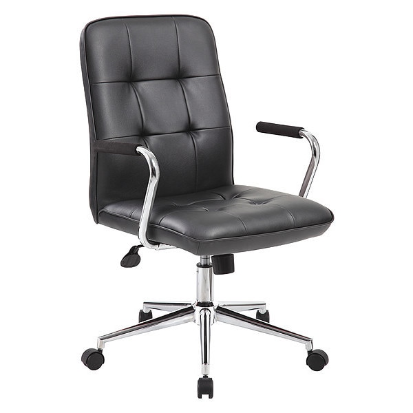 Boss Office Chair Modern Office Chair, Handlebar, Vinyl, Black - B331-BK