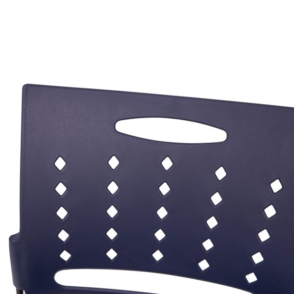 Flash Furniture 881 lb. Capacity Navy Sled Base Stack Chairs, 5PK - 5-RUT-2-NVY-BK-GG