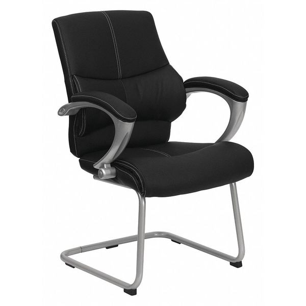 Flash Furniture Contemporary Side Reception Chair, Black Seat, Gray Back, 25 1/4" W 27-1/2" L 38-3/4" H - H-9637L-3-SIDE-GG
