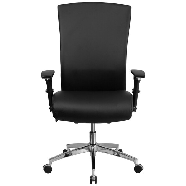 Flash Furniture Hercules Office Chair, Black Back, 28-1/2 in W 25" L 47-1/2" H, Leather Seat - GO-WY-85H-1-GG