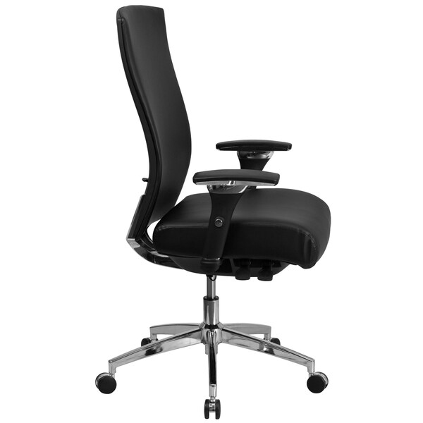 Flash Furniture Hercules Office Chair, Black Back, 28-1/2 in W 25" L 47-1/2" H, Leather Seat - GO-WY-85H-1-GG