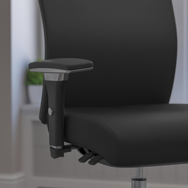 Flash Furniture Hercules Office Chair, Black Back, 28-1/2 in W 25" L 47-1/2" H, Leather Seat - GO-WY-85H-1-GG