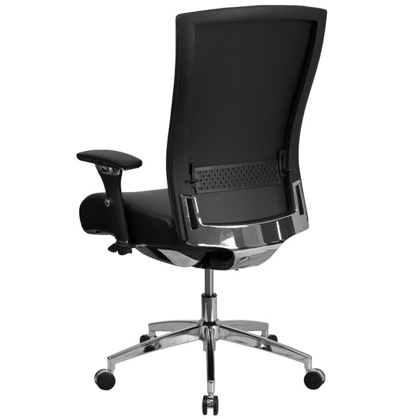 Flash Furniture Hercules Office Chair, Black Back, 28-1/2 in W 25" L 47-1/2" H, Leather Seat - GO-WY-85H-1-GG