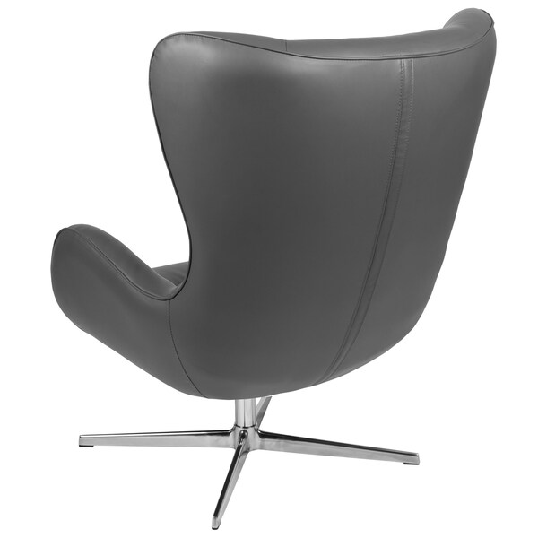Flash Furniture Gray LeatherSoft Seat, Gray Back, 32.5 W 40.5 H - ZB-WING-GY-LEA-GG