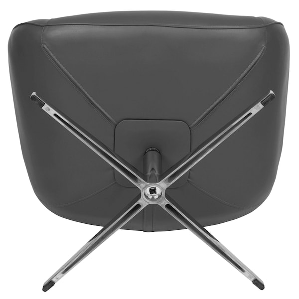 Flash Furniture Gray LeatherSoft Seat, Gray Back, 32.5 W 40.5 H - ZB-WING-GY-LEA-GG