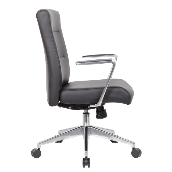 Boss Office Products Executive Chair - Aluminum Arms - B8886AL-AMBK