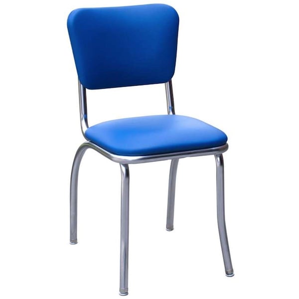 Richardson Seating Corp Richardson Seating Corp 4110RBL 4110 Diner Chair -Royal Blue- with 1 in. Pulled Seat -  Chrome - Royal Blue - 4110RBL