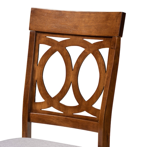 Baxton Studio Lucie Modern and Contemporary Grey Fabric and Walnut Brown Finished Wood 2-Piece Dining Chair Set - 176-10544-ZORO