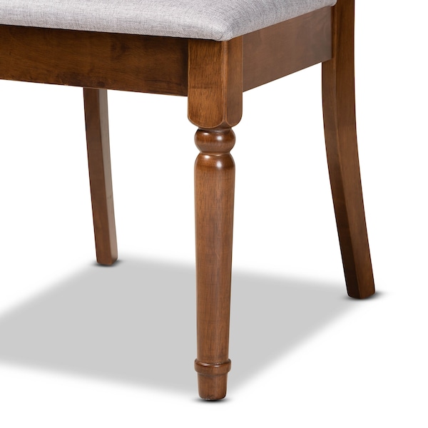 Baxton Studio Lucie Modern and Contemporary Grey Fabric and Walnut Brown Finished Wood 2-Piece Dining Chair Set - 176-10544-ZORO