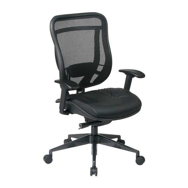 Office Star Executive Chair Desk Chair, Adjustable Arms, 17-3/4" to 20-1/4" Height, Mesh, Gray - 818-41G9C18P