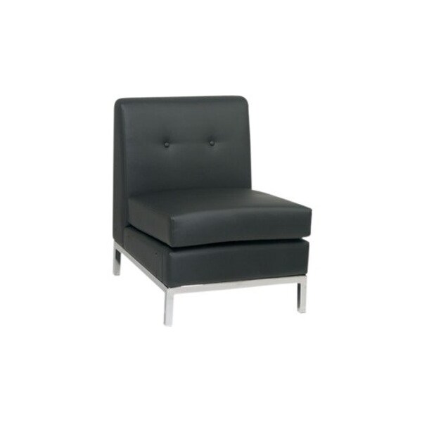 Ave 6 Collection: Wall Street Chair, White Back, 23 in W 28" L 31" H, Armless, Leather Seat - WST51N-W32