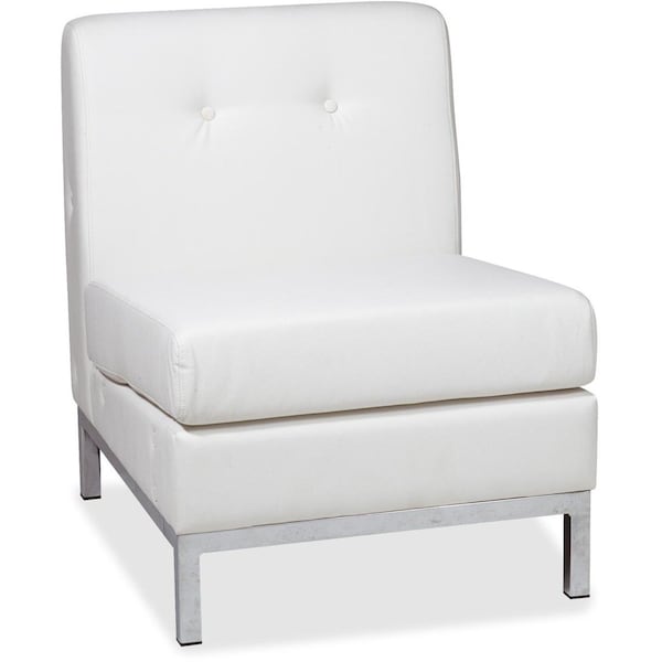 Ave 6 Collection: Wall Street Chair, White Back, 23 in W 28" L 31" H, Armless, Leather Seat - WST51N-W32