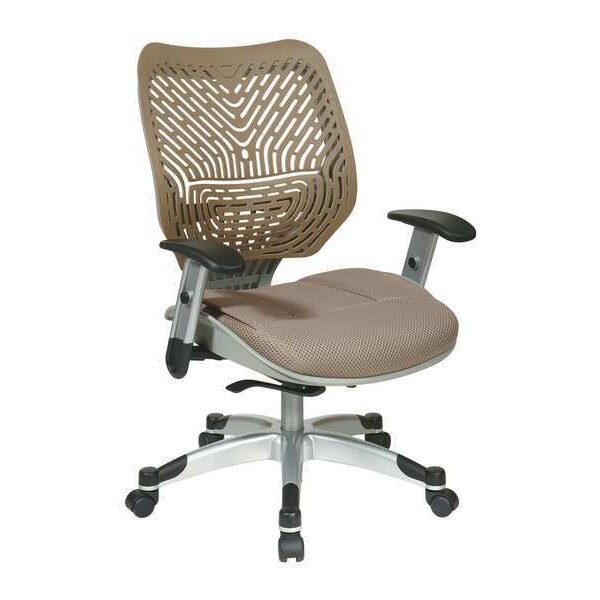 Office Star Managerial Chair Desk Chair, Adjustable Arms, 18-3/4" to 22-3/4" Height, Mesh, Brown - 86-M88C625R