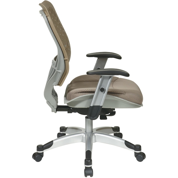 Office Star Managerial Chair Desk Chair, Adjustable Arms, 18-3/4" to 22-3/4" Height, Mesh, Brown - 86-M88C625R