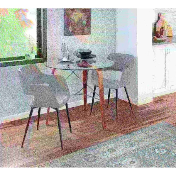 Lumisource Margarite Dining/Accent Chair in Black with Grey Fabric, PK 2 - CH-MARG BK+GY2