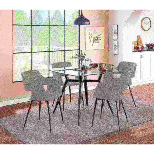 Lumisource Margarite Dining/Accent Chair in Black with Grey Fabric, PK 2 - CH-MARG BK+GY2