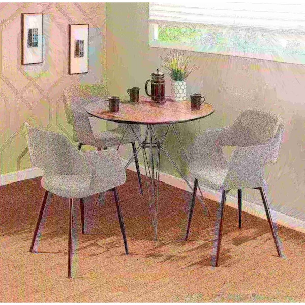 Lumisource Margarite Dining/Accent Chair in Black with Grey Fabric, PK 2 - CH-MARG BK+GY2