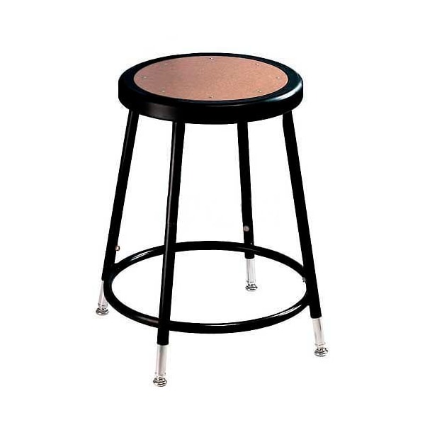 Interion By Global Industrial Interion Steel Shop Stool with Hardboard Seat, Adjustable Height 19in-27in, Black, 2PK - B957805