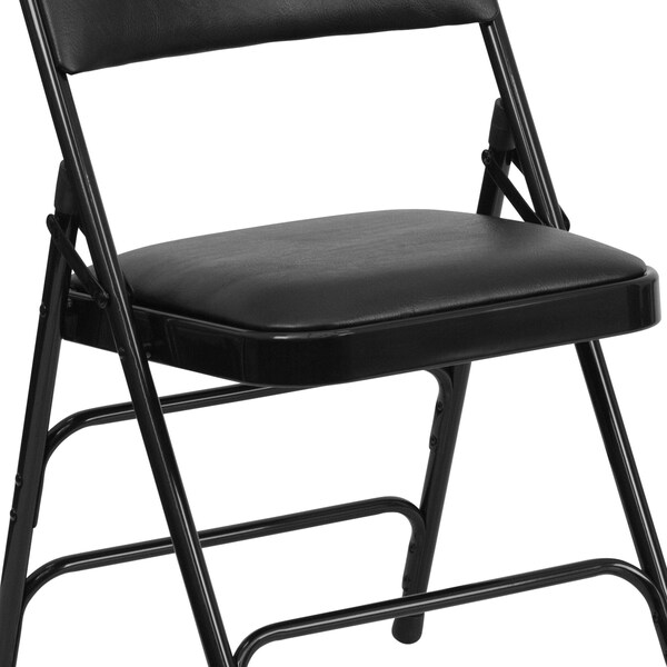 Flash Furniture Black Vinyl Folding Chair - 2-HA-MC309AV-BK-GG