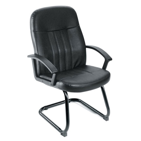 Boss Executive Chair, Black Back, 25-1/2 in W 26" L 41" H, Loop, Leather Seat - B8109