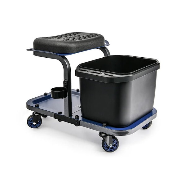 Urban Transit Ergonomic Car Wash Stool with Pro-Glide Casters Padded Seat Wash Bucket 350lb Capacity - 53299