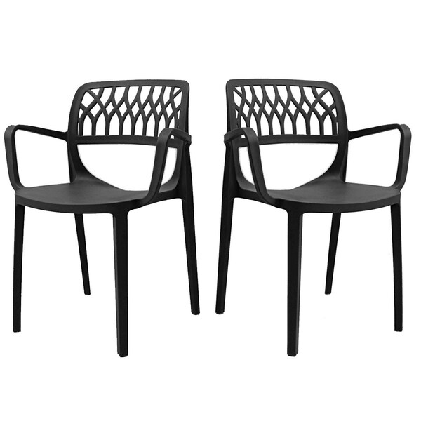 Rainbow Outdoor Elsa Set of 4 Stackable Armchair-Anthracite - RBO-ELSA-ANT-AC-SET4