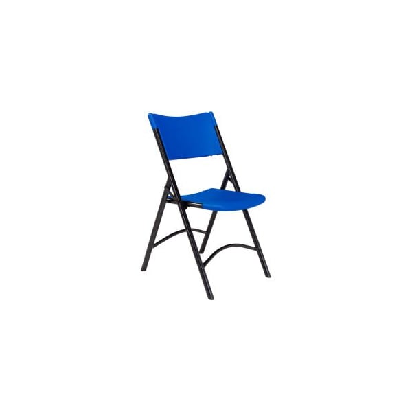 National Public Seating Folding Chair - Blow Molded Resin - Blue - 604**