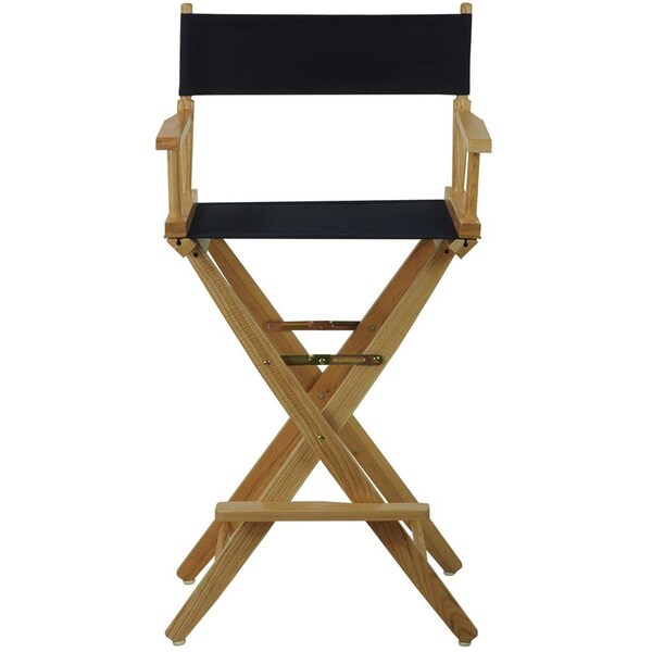 Doba-Bnt 206-30-032-10 30 in. Extra-Wide Premium Directors Chair, Natural Frame with Navy Color Cover - SA604611