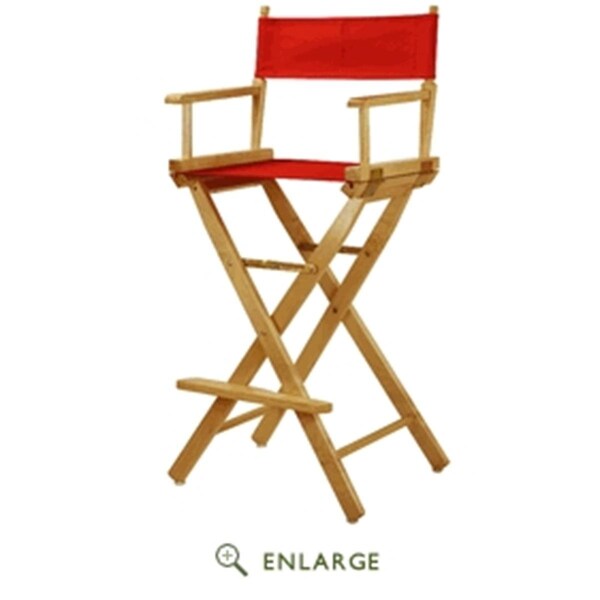 Betterbeds 230-00-021-11 30 in. Directors Chair Natural Frame with Red Canvas - BE4257060