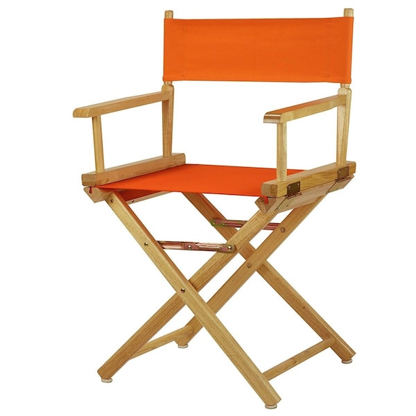 Casual Home 200-00-021-59 18 in. Directors Chair Natural Frame with Tangerine Canvas - 200-00/021-59