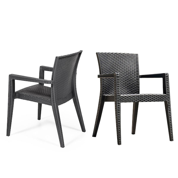 Rainbow Outdoor Montana Set of 2 Stackable Armchair-Anthracite - RBO-MONTANA-ANT-AC-SET2